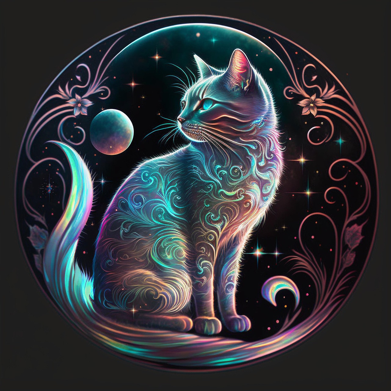 cat, animal, kitten, feline, pet, holographic, fantasy, cosmic, art nouveau, magic, cat, cat, holographic, holographic, holographic, holographic, holographic, fantasy, fantasy, fantasy, fantasy, cosmic, art nouveau, art nouveau